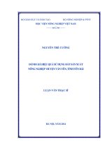 Đánh giá hiệu quả sử dụng đất sản xuất nông nghiệp huyện văn yên tỉnh yên bái