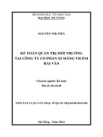 Kế toán quản trị môi trường tại công ty cổ phần xi măng Vicem Hải Vân