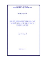 Giải pháp nâng cao chất lượng đào tạo tại trường cao đẳng nghề cơ điện và xây dựng bắc ninh