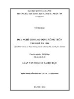 Dạy nghề cho lao động nông thôn theo đề án 1956 ( Qua khảo sát tại xã Thụy Hương, huyện Chương Mỹ, thành phố Hà Nội)