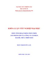 Khóa luận phân tích hoạt động phân phối sản phẩm lốp của công ty cổ phần hai rê, thừa thiên huế