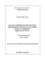 Vận dụng mô hình tổ chức kế toán phù hợp phân cấp quản lý tài chính ở công ty TNHH MTV điện lực Đà Nẵng