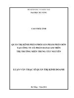 Luận văn thạc sĩ Quản trị kênh phân phối sản phẩm phân bón tại công ty cổ phần DANACAM trên thị trường Miền Trung - Tây Nguyên (full)