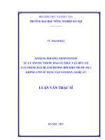 Áp dụng phương pháp fenton xử lý tồn dư thuốc bảo vệ thực vật hữu cơ clo trong đất bị ảnh hưởng bởi kho thuốc số 2 không còn sử dụng tại nam đàn nghệ an
