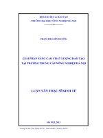 Giải pháp nâng cao chất lượng đào tạo tại trường trung cấp nông nghiệp hà nội