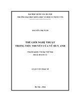 Thế giới nghệ thuật trong tiểu thuyết của Vũ Huy Anh