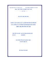 Nâng cao năng lực cạnh tranh sản phẩm của công ty cổ phần bánh kẹo hải châu trên thị trường hà nội