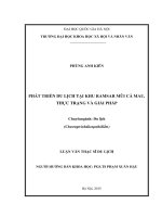 Phát triển du lịch tại khu Ramsar Mũi Cà Mau, thực trạng và giải pháp ( Luận văn ThS. Du lịch )