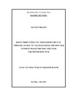 Luận văn thạc sĩ Hoàn thiện công tác thẩm định cho vay theo dự án đầu tư tại ngân hàng thương mại cổ phần ngoại thương Việt Nam- Chi nhánh Kon Tum (full)