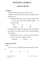 ÔN TẬP CHUYÊN ĐỀ 1 SỰ ĐIỆN LI