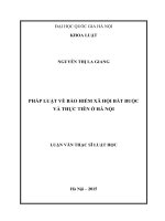 Pháp luật về bảo hiểm xã hội bắt buộc và thực tiễn ở Hà Nội Luận văn ThS. Luật