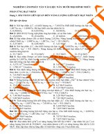 PHẢN ỨNG HẠT NHÂN – BÀI TOÁN LIÊN QUAN ĐẾN NĂNG LƯỢNG LIÊN KẾT HẠT NHÂN