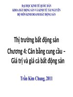 Slide bài giảng môn thị trường bất động sản: Chương 4: Cân bằng cung cầu: Giá trị và giá cả bất động sản