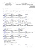 [FULL] ĐỀ THI VÀ ĐÁP ÁN KÌ THI THPT QUỐC GIA MÔN HÓA HỌC 2015