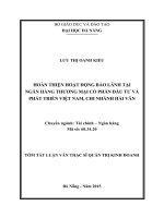 Hoàn thiện hoạt động bảo lãnh tại ngân hàng thương mại cổ phần đầu tư và phát triển việt nam chi nhánh hải vân