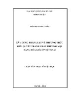 Xây dựng pháp luật về phương thức giải quyết tranh chấp thương mại bằng hòa giải ở Việt Nam