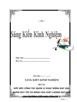 ĐỔI MỚI CÔNG TÁC QUẢN LÍ HOẠT ĐỘNG DẠY HỌCnNHẰM DUY TRÌ VÀ NÂNG CAO CHẤT LƯỢNG DẠY HỌC TẠI TRƯỜNG TIỂU HỌC TẤN TÀI 3