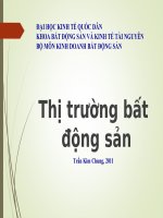 Slide bài giảng môn thị trường bất động sản: Chương 3: Cung bất động sản