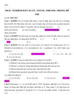 TRẮC NGHIỆM dẫn XUẤT, ANCOL, PHENOL TRONG đề THI