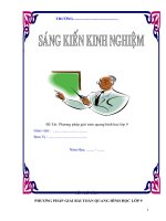 Phương pháp giải toán quang hình học lớp 9