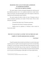 Báo cáo Phát huy các giá trị ẩm thực của Việt Nam trong du lịch Nghiên cứu trường hợp khách du lịch Pháp