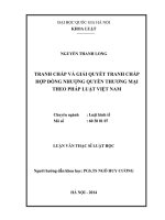 Tranh chấp và giải quyết tranh chấp hợp đồng nhượng quyền thương mại theo pháp luật Việt Nam