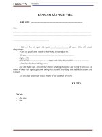 Bản cam kết khi nghỉ việc