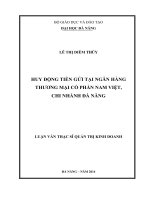 Luận văn thạc sĩ Hoạt động tiền gửi tai ngân hàng thương mại cổ phần nam việt chi nhánh đà nẵng (full)