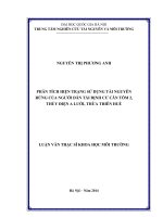 Phân tích hiện trạng sử dụng tài nguyên rừng của người dân tái định cư Cân Tôm 2, thủy điện A Lưới, Thừa Thiên Huế