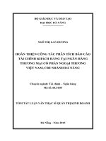 Hoàn thiện công tác phân tích báo cáo tài chính khách hàng tại ngân hàng thương mại cổ phần ngoại thương việt nam chi nhánh đà nẵng