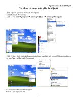 Các thao tác soạn một giáo án điện tử