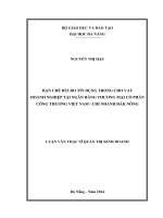 Luận văn thạc sĩ Hạn chế rủi ro tín dụng trong cho vay doanh nghiệp tại ngân hàng TMCP công thương Việt Nam - chi nhánh Đăk Nông (full)