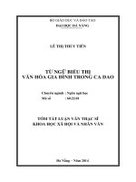 Tóm tắt luận văn thạc sĩ từ ngữ biểu thị văn hóa gia đình trong ca dao