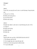 BÀI TẬP TRẮC NGHIỆM SINH LỚP 11 THEO CHƯƠNG