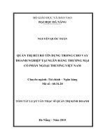 Quản trị rủi ro tín dụng trong cho vay doanh nghiệp tại ngân hàng thương mại cổ phần ngoại thương Việt Nam