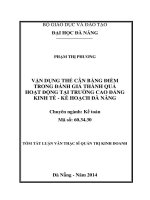 Vận dụng thẻ cân bằng điểm trong đánh giá thành quả hoạt động tại trường Cao Đẳng Kinh Tế - Kế Hoạch Đà Nẵng