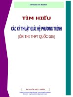 Tìm hiểu các kỹ thuật giải hệ phương trình  ôn thi THPT quốc gia môn Toán