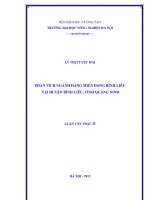 Phân tích ngành hàng miến dong bình liêu tại huyện bình liêu, tỉnh quảng ninh