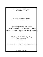Quản trị rủi ro tín dụng tại ngân hàng TMCP ngoại thương Việt Nam - Chi nhánh Quy Nhơn