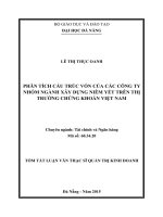 Phân tích cấu trúc vốn của các công ty nhóm ngành xây dựng niêm yết trên thị trường chứng khoán việt nam