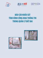 BÁO cáo KHẢO sát TÌNH HÌNH CÔNG KHAI THÔNG TIN TRONG QUẢN lý đất ĐAI