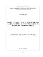 Nghiên cứu hiện trạng và đề xuất phương án quản lý tiếp cận nguồn gen và chia sẻ lợi ích ở vườn quốc gia Ba Vì