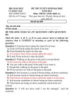 thi Đại học Khối A1, môn tiếng Anh 2012