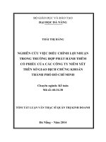Nghiên cứu việc điều chỉnh lợi nhuận trong trường hợp phát hành thêm cổ phiếu của các công ty niêm yết trên sở giao dịch chứng khoán thành phố hồ chí minh