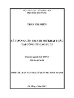 Kế toán quản trị chi phí khai thác tại công ty cao su 72