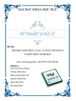 Đề Tài  TÌM HIỂU KIẾN TRÚC VI XỬ LÝ INTEL PENTIUM 4 VI KIẾN TRÚC NETBURST Giáo Viên Hướng Dẫn  NGUYỄN VIỆT HÙNG môn kỹ thuật vi xử lý