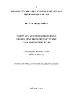 Nghiên cứu quá trình hole-burning phổ bền vững trong một số - vật liệu thủy tinh oxit pha tạp Eu