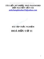 TỔNG HỢP BÀI TẬP TRẮC NGHIỆM HÓA HỮU  CƠ -CÓ ĐÁP ÁN