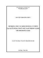 Luận văn thạc sĩ Mở rộng cho vay khách hàng cá nhân tại ngân hàng TMCP Việt Nam thịnh vượng chi nhánh Đà Nẵng (full)