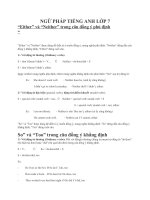 NGỮ PHÁP TIẾNG ANH 7